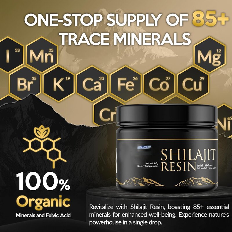 Shilajit Resin - Manufacturer Private Label Himalayan 85+Trace 75%Fulvic Acid