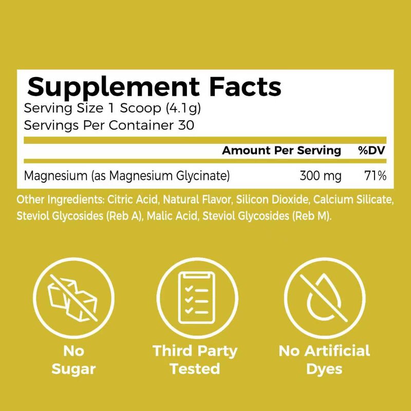 Magnesium Glycinate Powder - Manufacturer 300mg Raspberry Lemon Sleep Stress