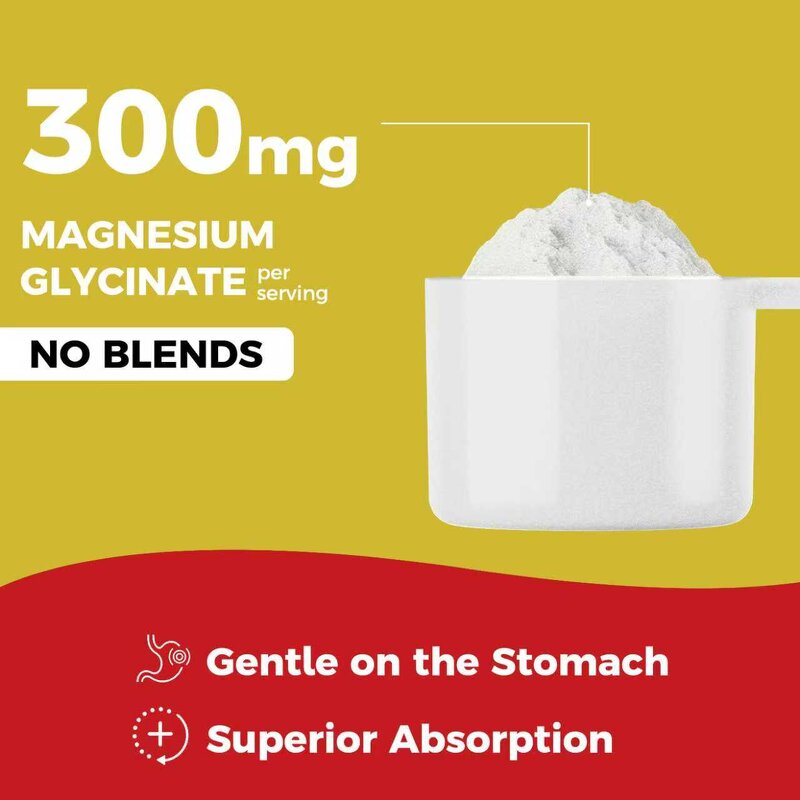 Magnesium Glycinate Powder - Manufacturer 300mg Raspberry Lemon Sleep Stress
