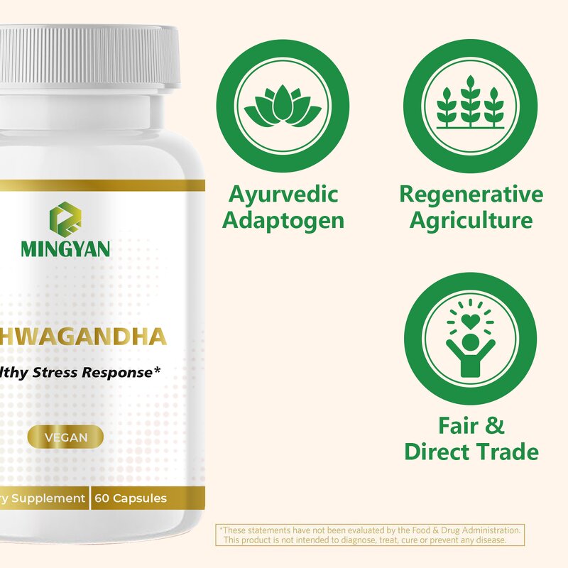 Ashwagandha Capsules - Manufacturer OEM/ODM 800mg Vegan Organic Energy 60Ct