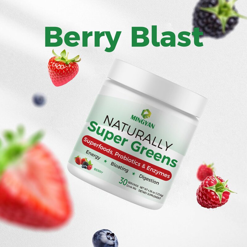 Super Greens Powder - Manufacturer OEM 40+Ingredients 10B CFU Probiotics Gut
