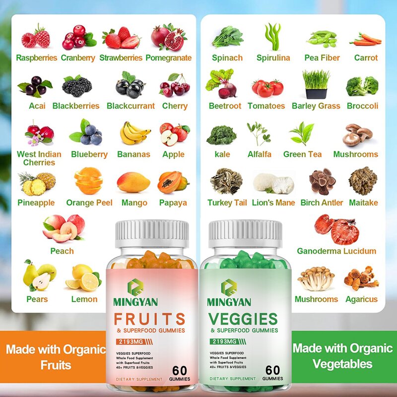 Fruit Veggie Gummies - Manufacturer Superfood Adult Kids Overall Wellness Vitamin