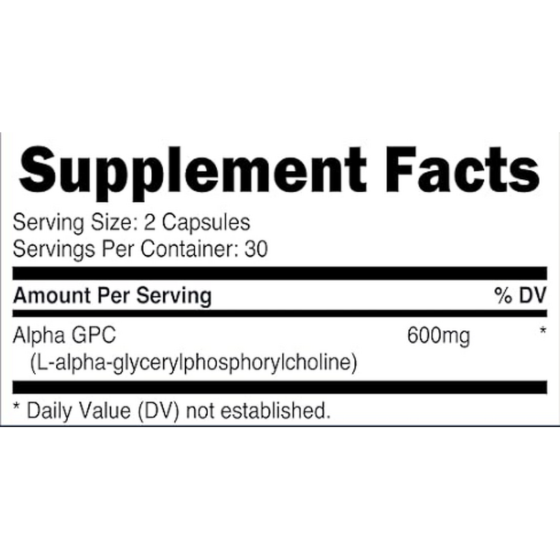 Alpha GPC Capsules - Manufacturer GMP Natural Nootropic Brain Memory Focus Boost