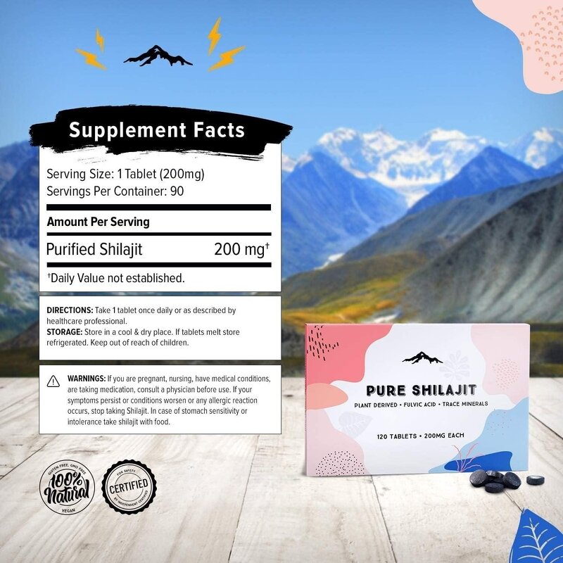Shilajit Tablets - Manufacturer OEM/ODM 200mg Plant-Derived Fulvic 85+Trace