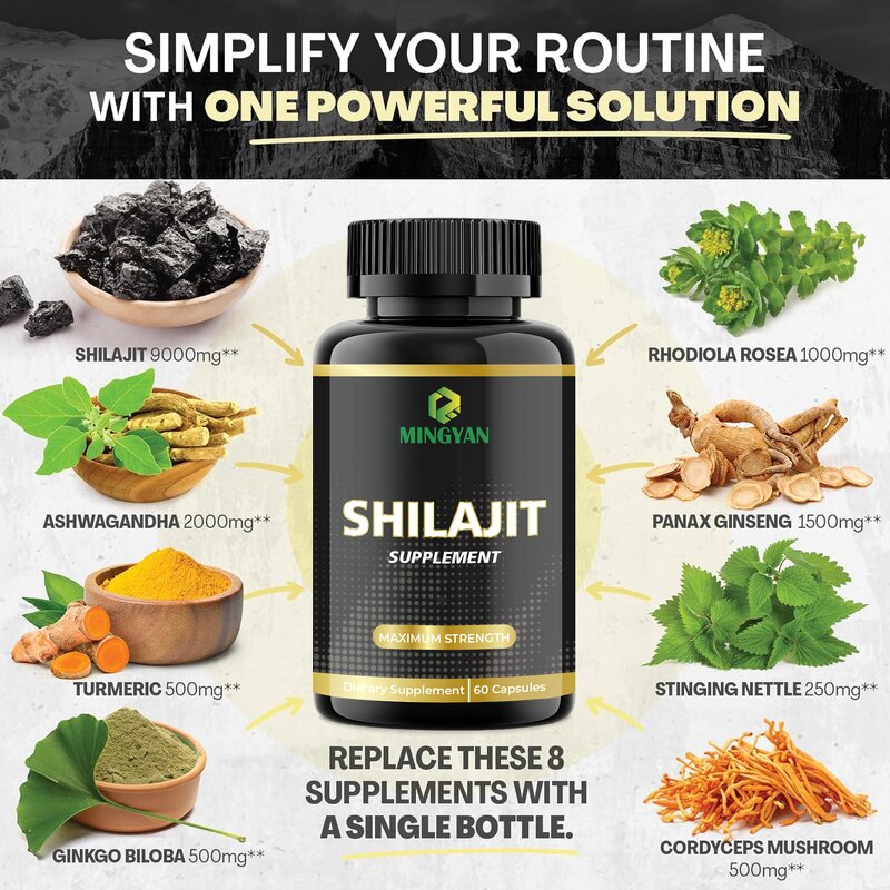 Shilajit Sea Moss Capsules - Manufacturer Private Label 1000mg Organic All-in-One