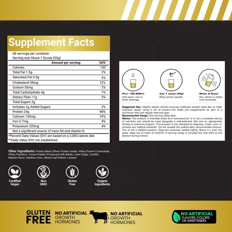 Whey Protein Supplement - Manufacturer ODM/EDM Chocolate Gluten-Free Muscle Recovery