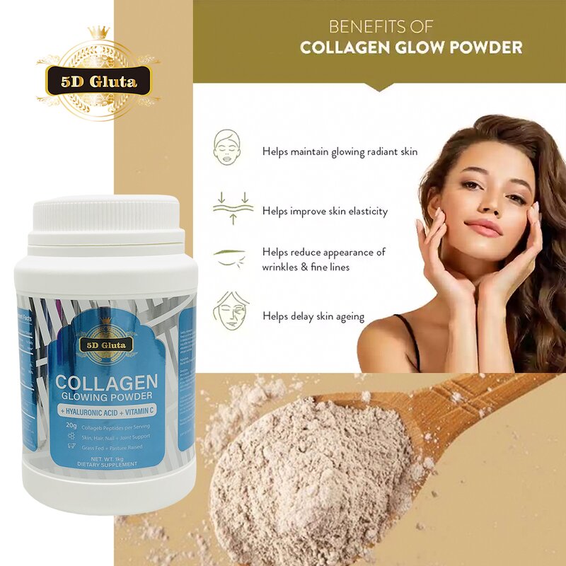 5D Gluta Protein Powder - Manufacturer 1KG Weight Gain VC Natural Plant No Side