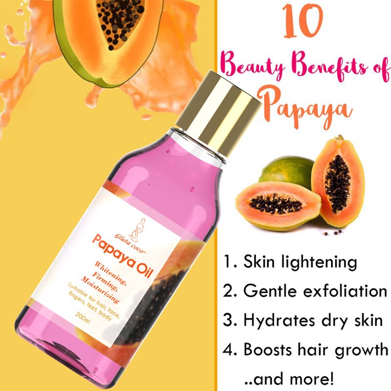 Papaya Body Oil - Manufacturer Organic Revitalizer Moisturizer Anti-wrinkle 200 ml