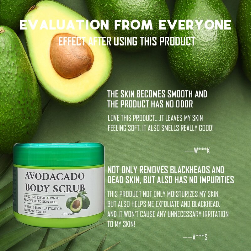5D Gluta Avocado Scrub - Manufacturer Exfoliation Remove Dead Skin Lighten Elasticity