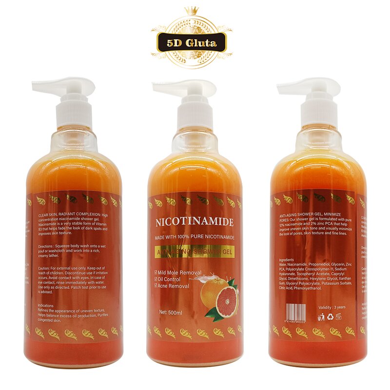 5D Gluta Shower Gel - Manufacturer Nicotinamide 100% Pure Whitening Anti Wrickles