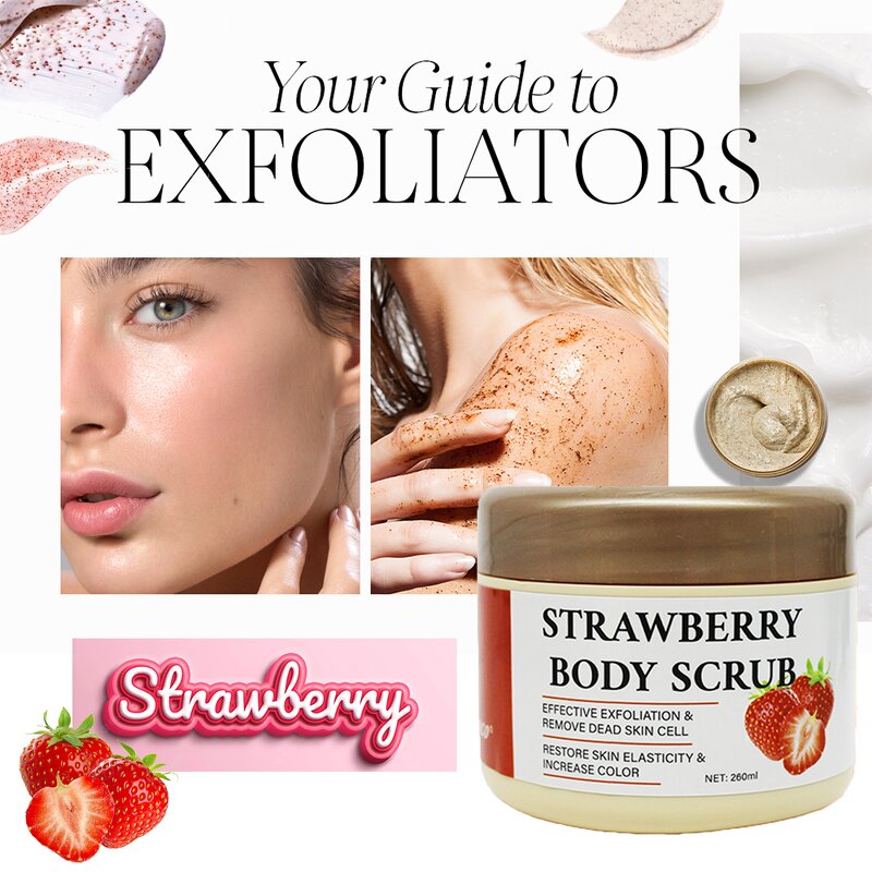 5D Gluta Strawberry Scrub - Manufacturer Exfoliation Remove Dead Skin Lighten Elasticity