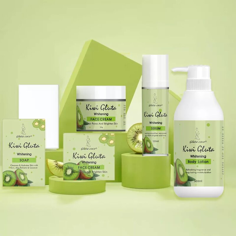 Kiwi Gluta Facial Set - Manufacturer Custom Brightening Bleaching Cream Lotion Serum