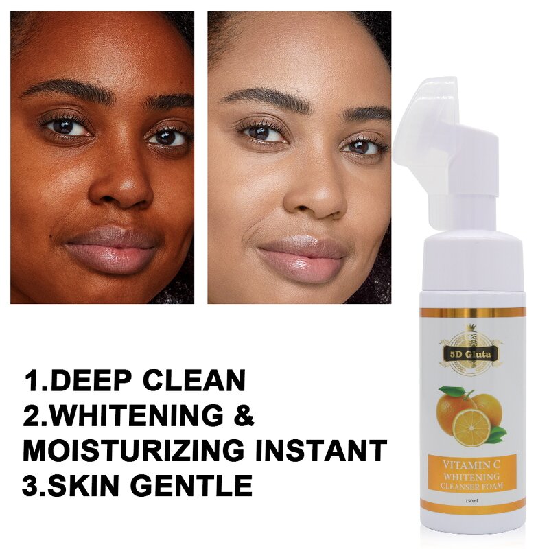 5D Gluta Face Wash - Manufacturer Vitamin C Whitening Cleanser Foaming Deep Cleansing