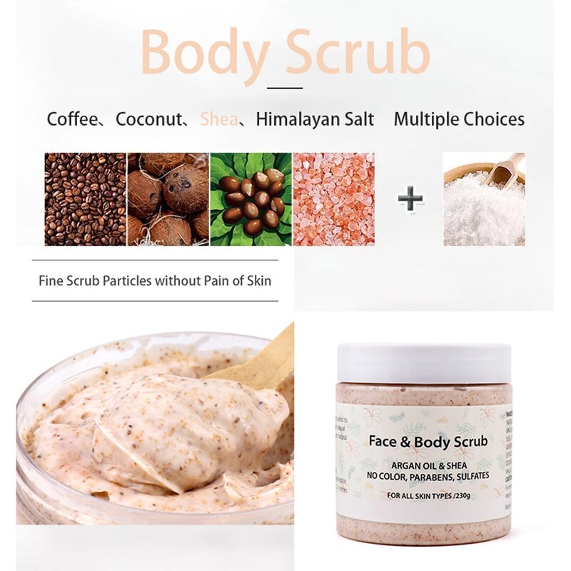 Shea Butter Scrub - Manufacturer Argan Oil Moisture Gentle Face Body 230g