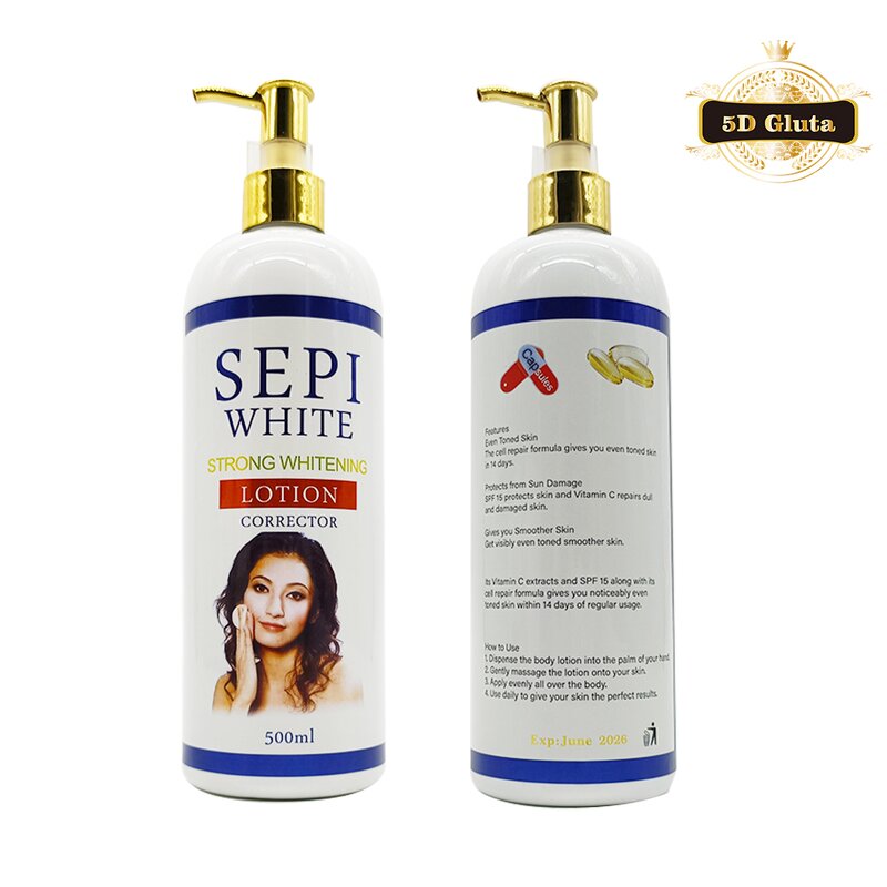 5D Gluta Lotion - Manufacturer Sepi White Whitening Corrector Fade Dark Spots 500ml