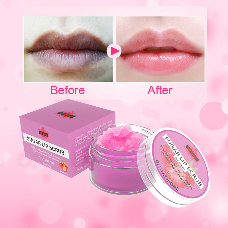 5D Gluta Lip Scrub - Manufacturer Sugar Brightening Hydrates Exfoliates Nourishes