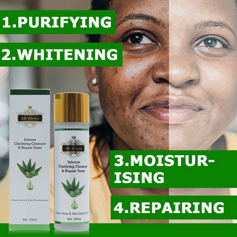 Gluta Face Wash Toner - Manufacturer Organic Facial Cleanser and Repair Toner Set