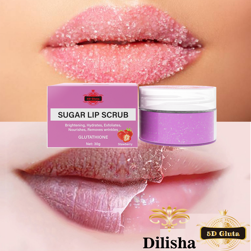 5D Gluta Lip Scrub - Manufacturer Sugar Brightening Hydrates Exfoliates Nourishes
