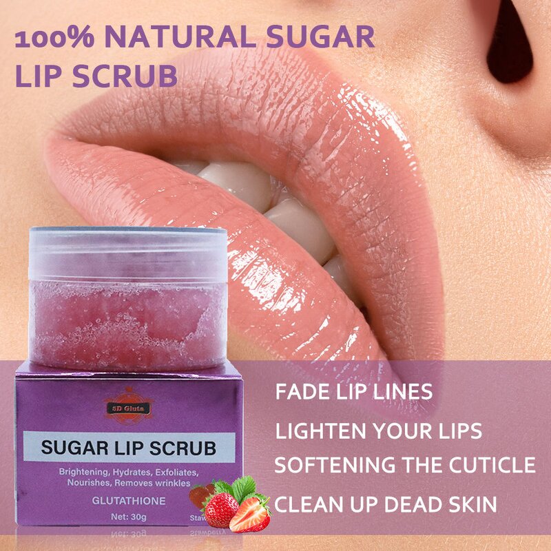 Lip Scrub - Manufacturer Private Label Brightening Hydrating Repair Vegan Strawberry