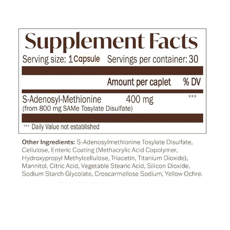 SAM-e Supplement Manufacturer - S-Adenosyl-L-Methionine 400mg for Joint Brain