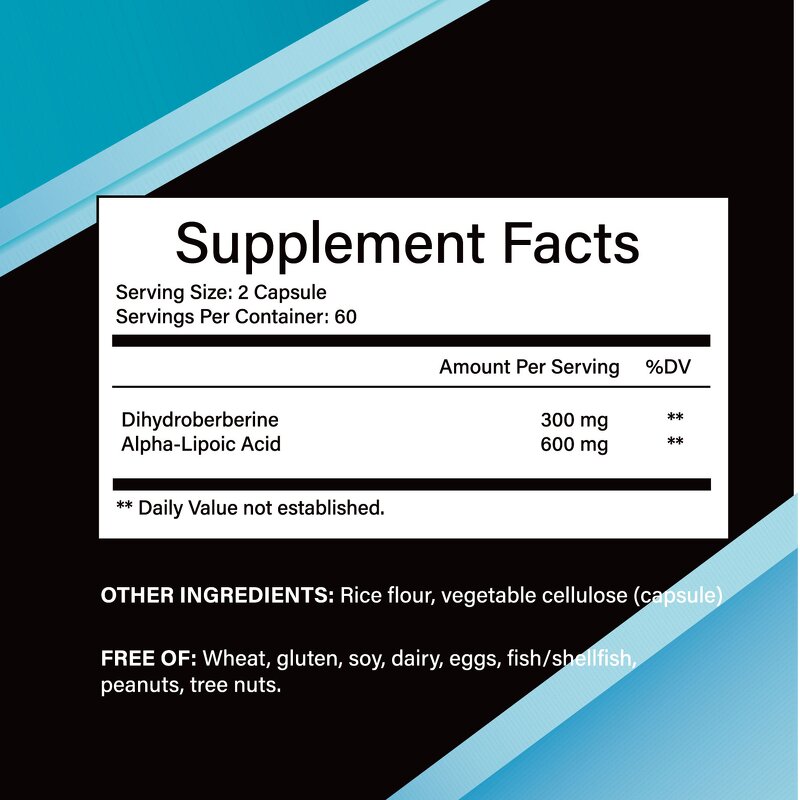 Dihydroberberine Capsules Manufacturer - HUAQING OEM 300mg with Alpha Lipoic Acid