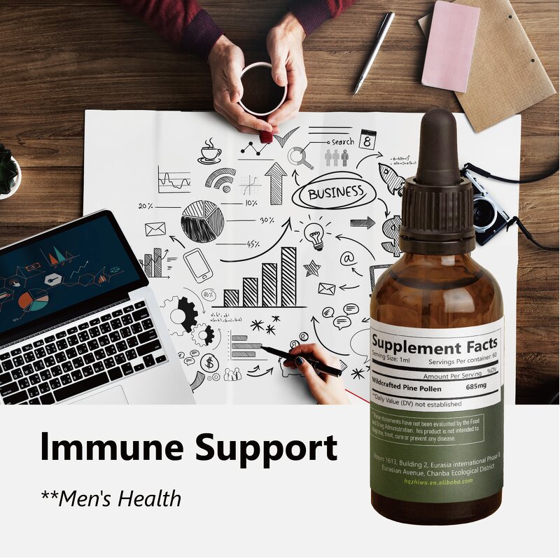 Pine Pollen Tincture Manufacturer - Natural Sugar Free Antioxidant Liquid