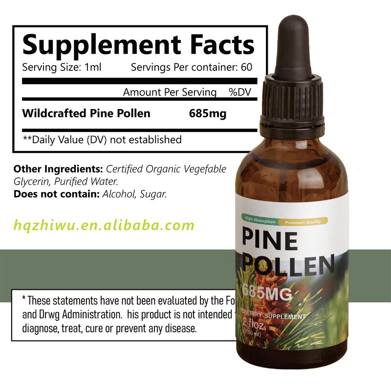 Pine Pollen Tincture Manufacturer - Natural Sugar Free Antioxidant Liquid