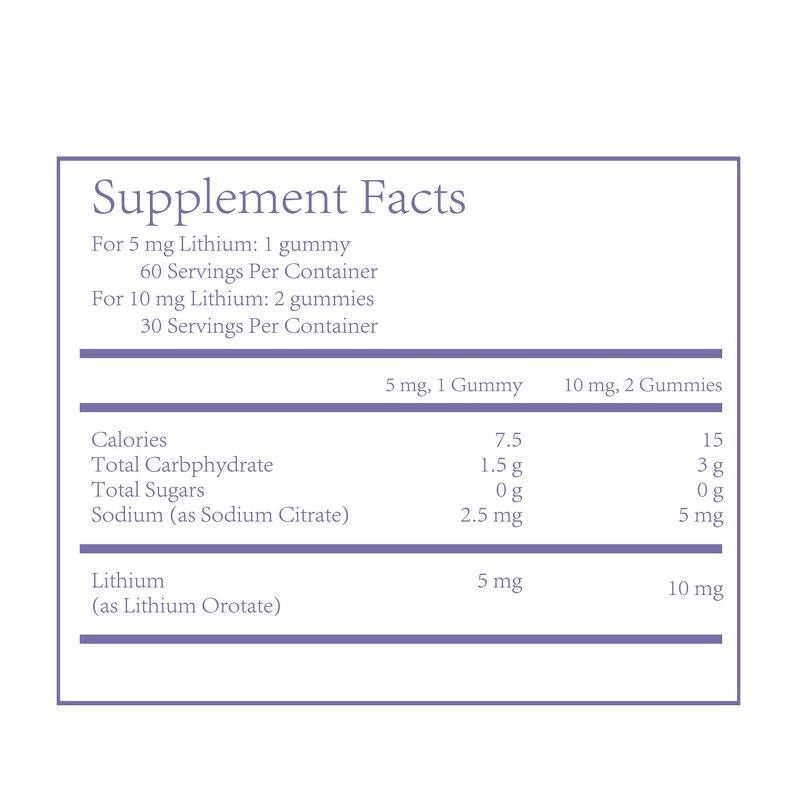 Lithium Orotate Gummies Manufacturer - OEM 5mg 10mg Sugar Free Vegan