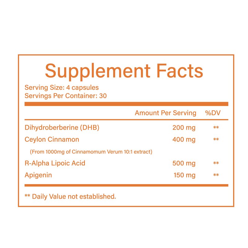 Dehydroberberine Capsules Manufacturer - HUAQING OEM 1250mg with Cinnamon & ALA