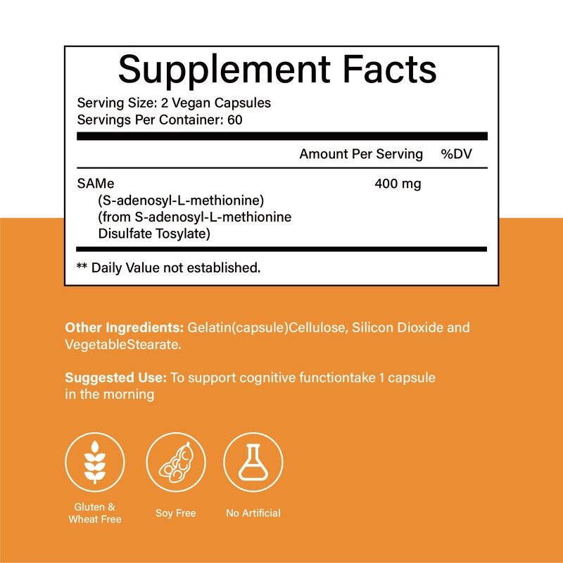 SAM-e Capsule Manufacturer - OEM Private Label 400mg for Mood Liver Joint