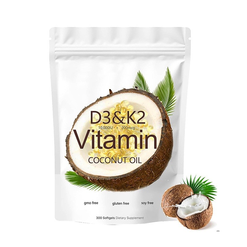 OEM Manufacturer Organic Vitamin D3 K2 Capsules Vegan Supplements Muscle Health