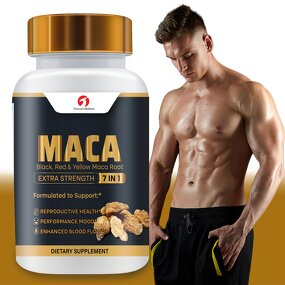 Black Maca Capsules - Manufacturer OEM 1500mg Men Energy Strength Vegan