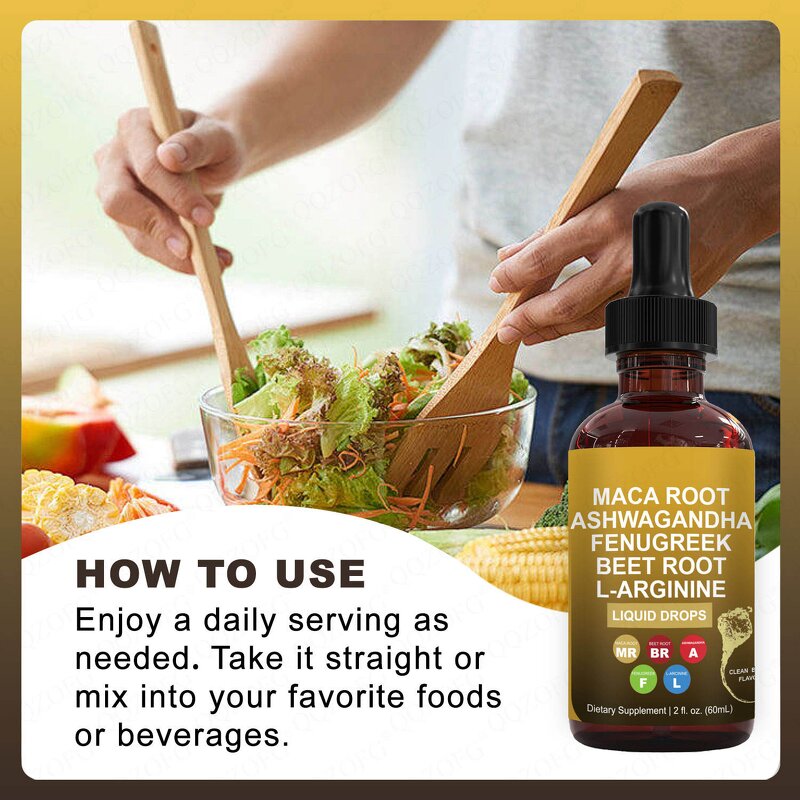 Maca Liquid Drops - Manufacturer Private Label Ashwagandha Fenugreek L-Arginine