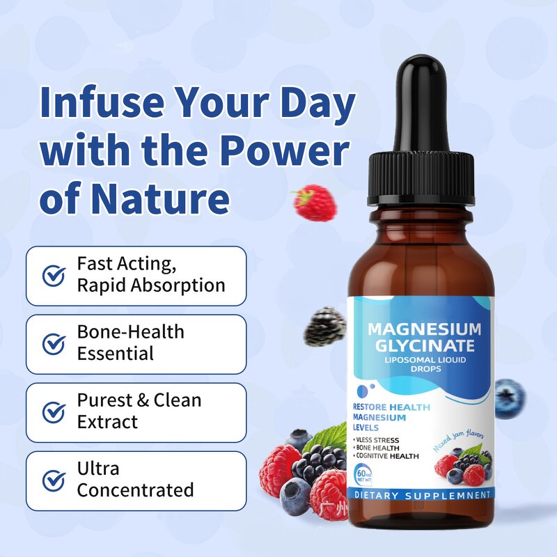 Magnesium Glycinate Drops - Manufacturer Tianyuan 1500mg Sleep Stress Support