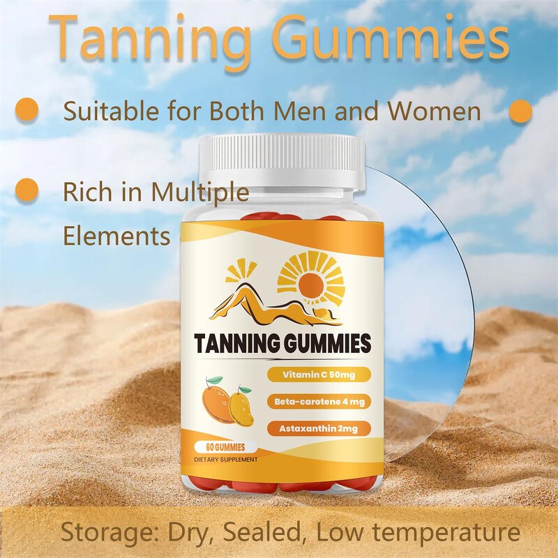 Tanning Gummies - Manufacturer Tianyuan Women Beta-carotene Lycopene Astaxanthin