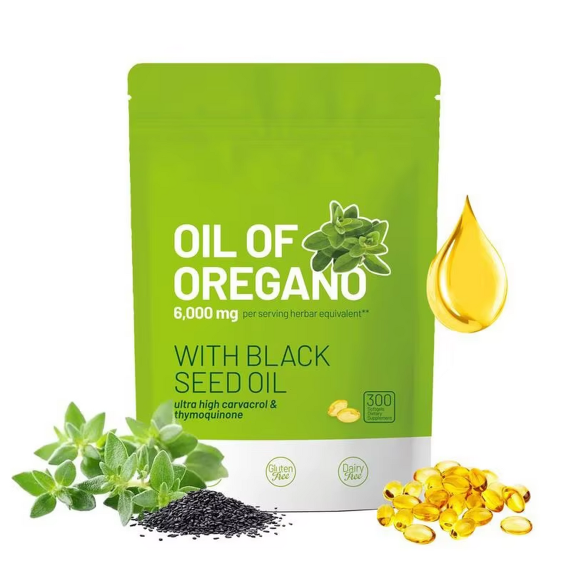 Oregano Oil Softgels - Manufacturer 2-in-1 Organic Black Seed Oil Non GMO Vegan