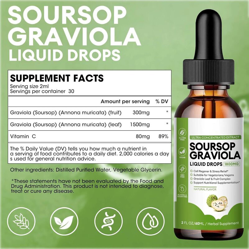 Soursop Extract Drops - Manufacturer OEM Organic Graviola Leaf Guanabana