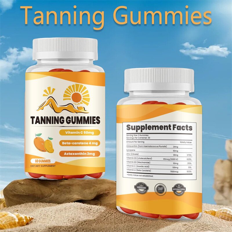 Tanning Gummies - Manufacturer Tianyuan Women Beta-carotene Lycopene Astaxanthin
