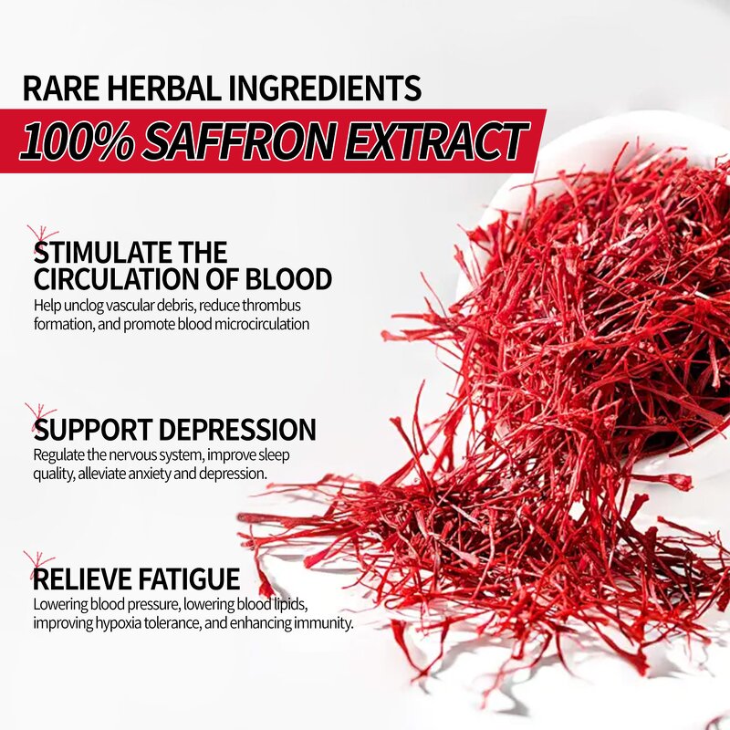 Saffron Extract Capsules - Manufacturer Natural Herbal Vegan Energy Supplement