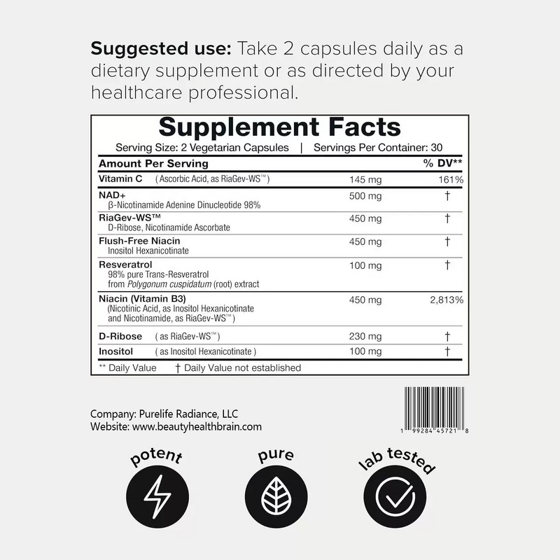 NAD Supplement Capsules - Manufacturer OEM Amazon Bestseller Resveratrol Anti-aging