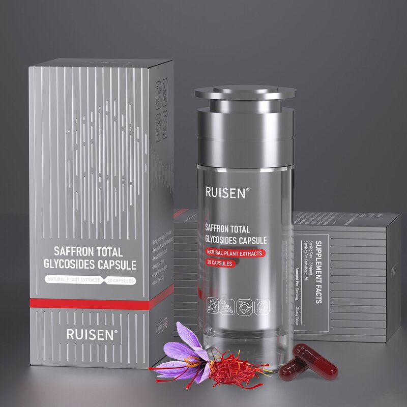 Saffron Extract Capsules - Manufacturer Natural Herbal Vegan Energy Supplement