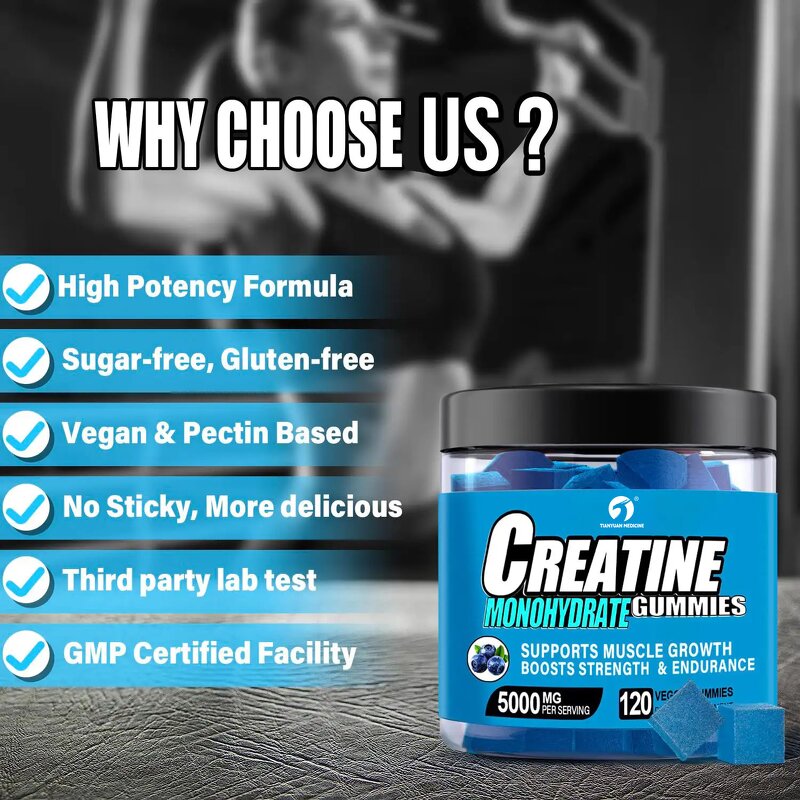 Creatine Gummies - Manufacturer OEM Sport Pre Workout 5g Muscle Growth Energy
