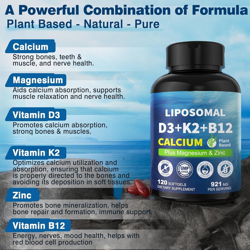Liposomal Vitamin D3 K2 Capsules Manufacturer - Vigoworld 6-in-1 Vegan for Bone