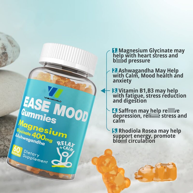 Magnesium Glycinate Gummies Manufacturer - 400mg with Ashwagandha Rhodiola & Saffron