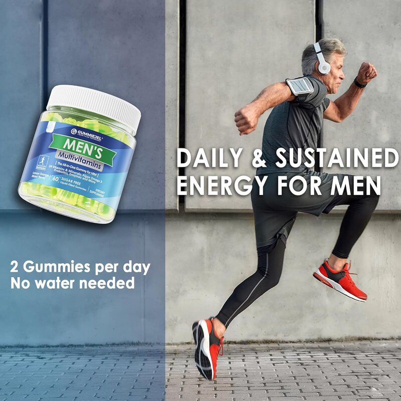 Men's Multivitamin Gummies Manufacturer - Sugar Free with Omega 3 CoQ10 & Probiotics