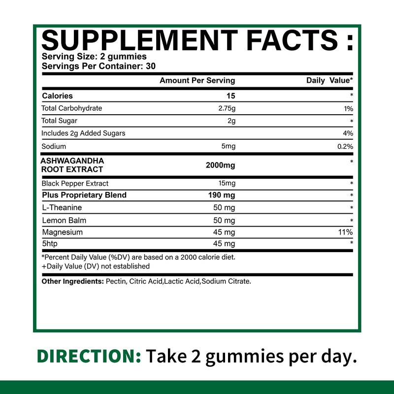 Ashwagandha Gummies Manufacturer - Natural with L-Theanine & Lemon Balm for Mood & Energy