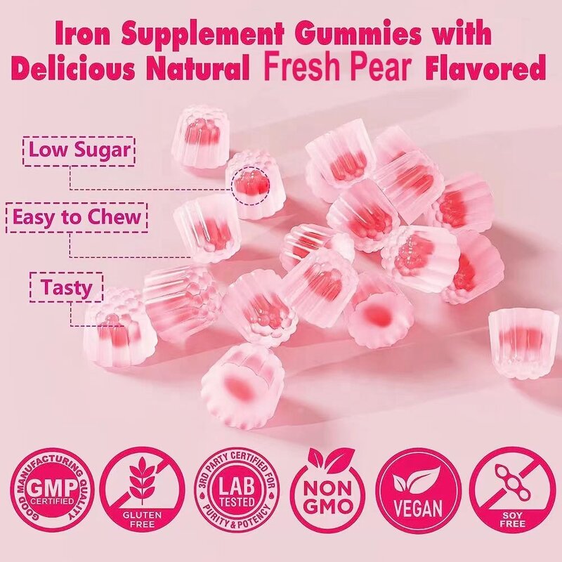 Iron Liquid Filled Gummies Manufacturer - OEM Essential Mineral for Women's Energy