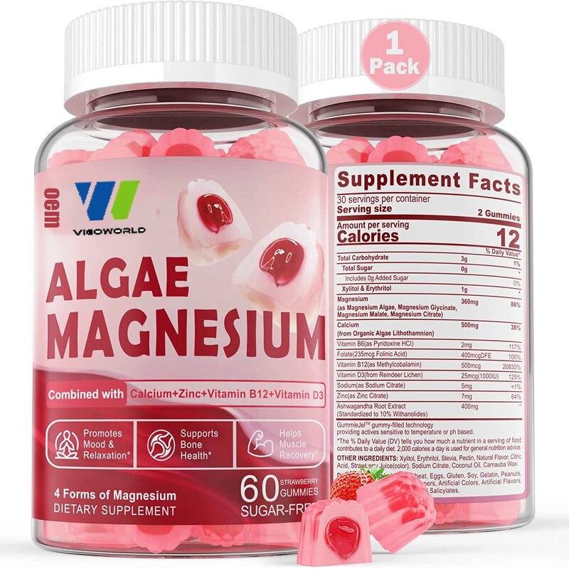 Magnesium Calcium Zinc Gummies Manufacturer - Vigo Sugar Free with Algae Calcium B Complex