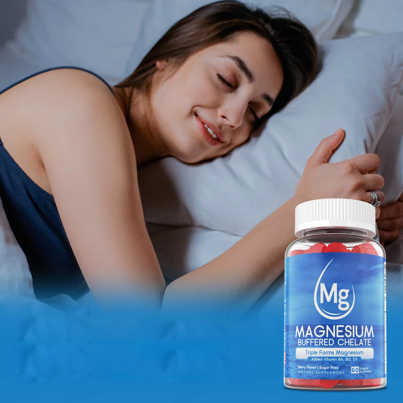 Magnesium Gummies Manufacturer - Sugar Free Glycinate Malate Citrate with D3 B6 B12