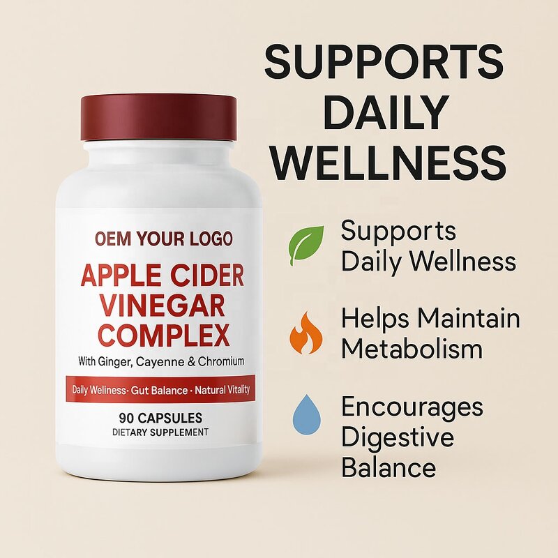 Apple Cider Vinegar Capsules Manufacturer - Vegan with Turmeric Ginger for Weight Management